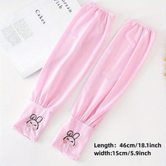 Rabbit Embroidery Ice Sleeve Elastic Loose UV Protection Long Sleeves