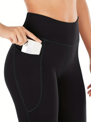 Women's High Waist Flare Leggings with Pockets