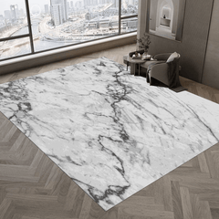 Modern Marble Area Rug - Non-Slip Backing