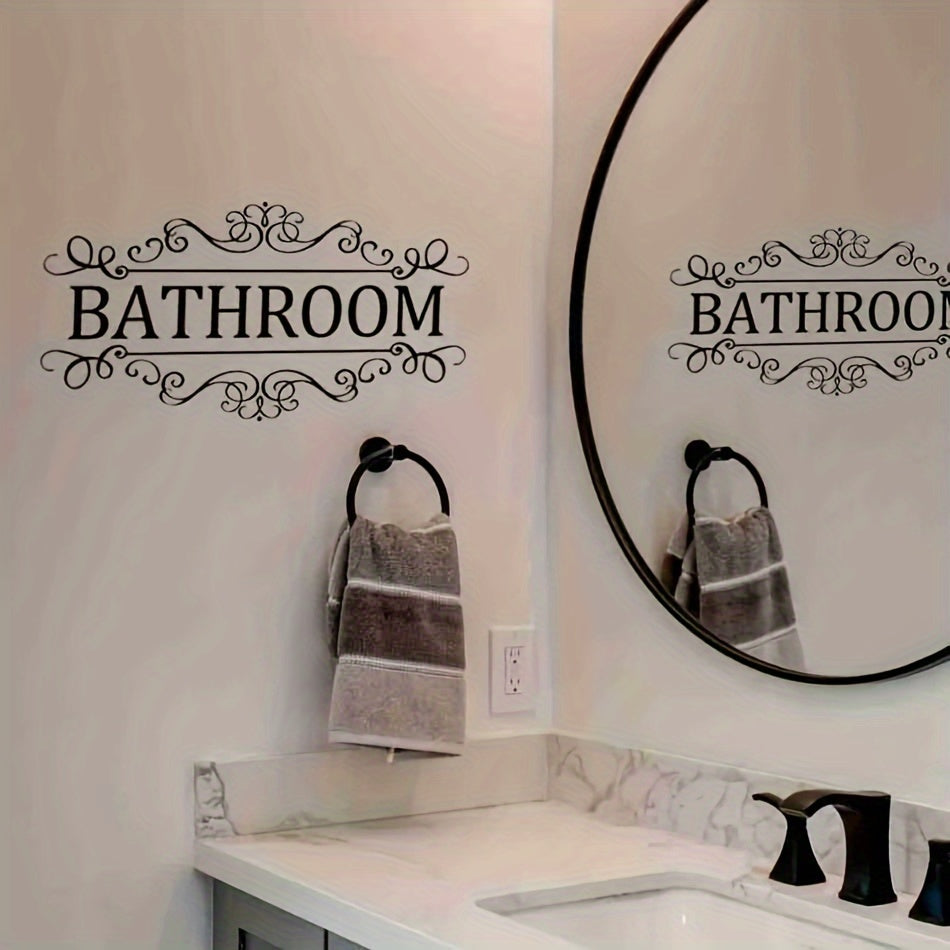 English Bathroom Wall Sticker Toilet Decoration Door Sticker