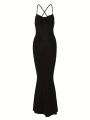 Cross Back Halter Dress Sleeveless Dress for Spring & Summer