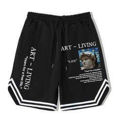 Stripe Comfy Shorts Men's Elastic Waist Drawstring Shorts