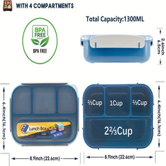 Bento Lunch Box 4 Compartment Containers with Fun Accessories