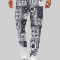 Paisley Pattern Drawstring Sweatpants Loose Fit Pants Men's Casual Joggers