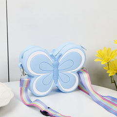 Girls Butterfly Crossbody Bag Mini Messenger Bag With Zipper