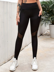 High Waist Mesh Stitching Yoga Pants Slimming Butt Lifting Leggings