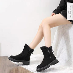 Women's Thermal Platform Boots Side Zipper Snow Boots