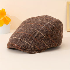 British Plaid Flat Cap for Autumn and Winter Unisex