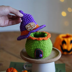 Halloween Knitting & Crochet Material Kit DIY Hand Weaving Doll Set