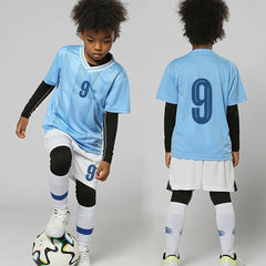Boy's Striped Soccer Jersey & Moisture-Wicking Shorts Set