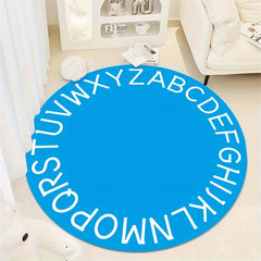 Soft Round Carpet English Letter Pattern Floor Mat