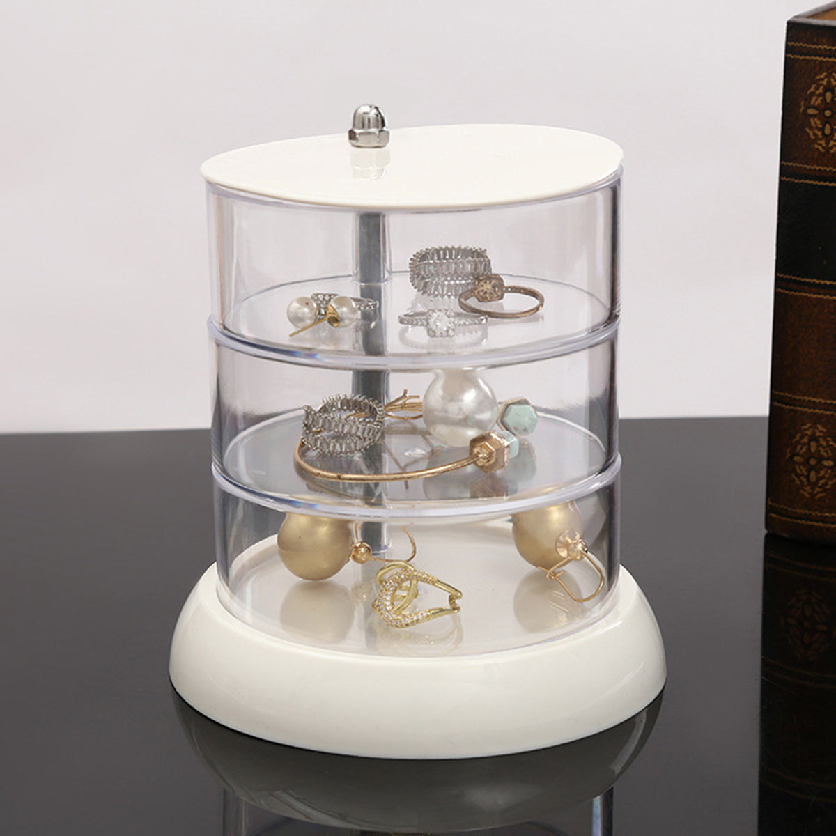 Transparent Rotating Jewelry Storage Box