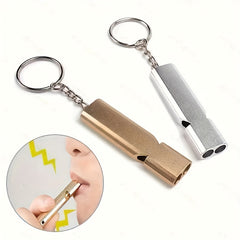 2PCS Aluminum Alloy Survival Whistle for Outdoor Camping Emergency