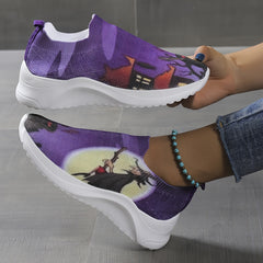 Women's The Witch Slip On Walking Shoes Halloween Low Top Sneakers