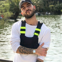 Men's Tactical Chest Bag Reflective Running Waist Bag