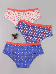 3 Pack Plus Size Christmas Panties Set Women's Plus