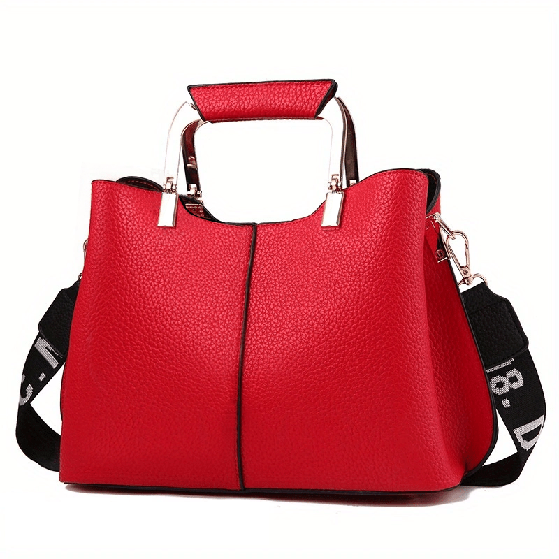Colorblock Handbags For Women Pompom Crossbody Satchel Purse