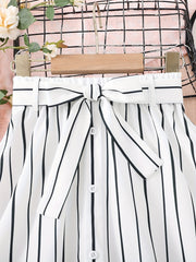 Girls' Striped Long Skirt - Party-Ready Kids Clothing