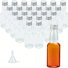 24pcs Mini Empty Bottles 60ml PET Bottles Reusable With Lids Funnel