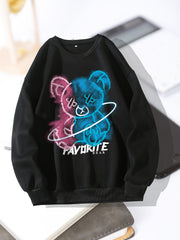 Women's Cartoon Graphic Crew Neck Sweatshirt Long Sleeve Pullover