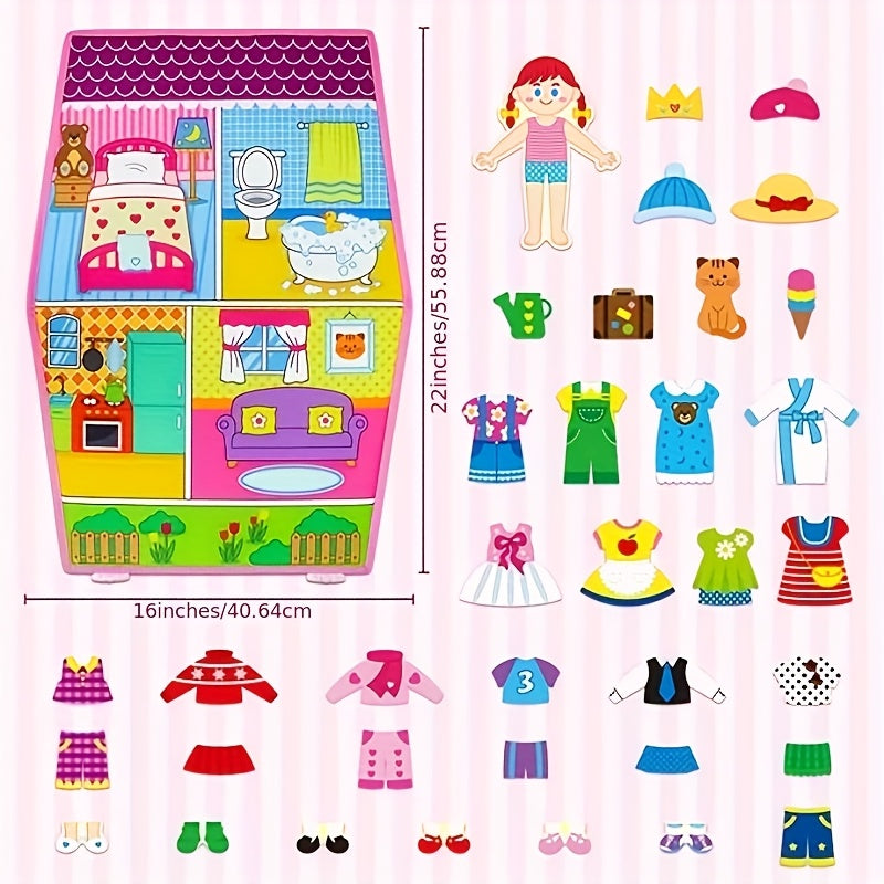 Flannel Board 35pcs Double Sided Dress Up Toy Storytelling Puzzle Learning Set