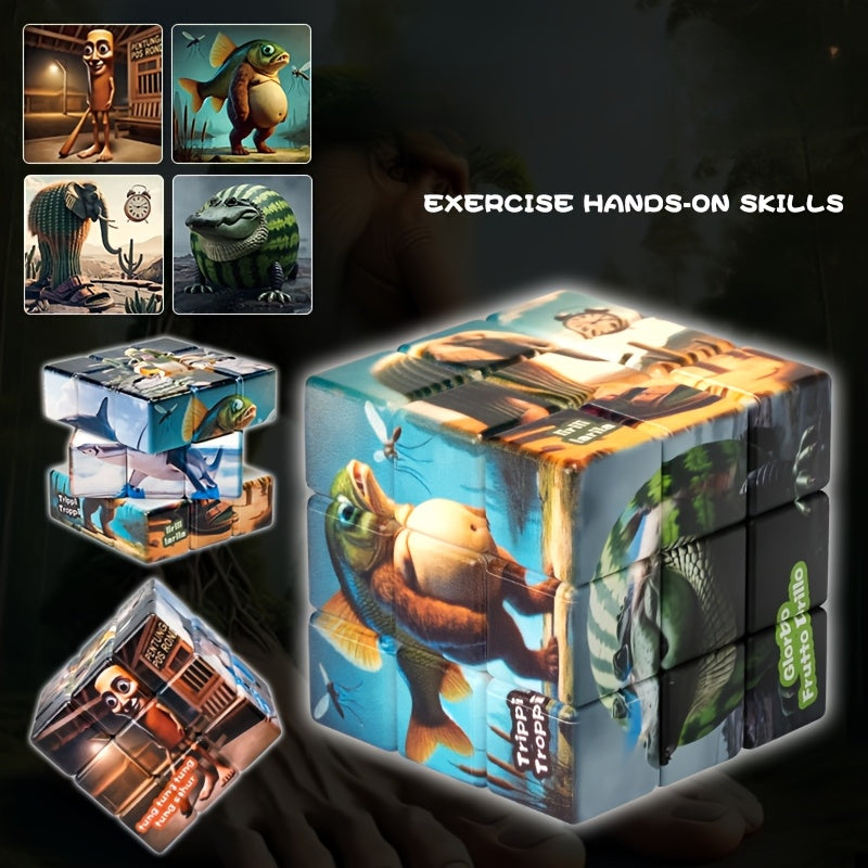 1pc Exotic Style Fun Magic Cube Unique Illustration Durable and Playable