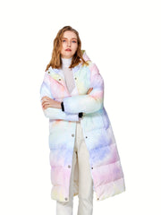 Colorful Print Puffer Jacket Women's Winter Down Jacket