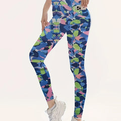 Colorful Tummy Control Fitness Pants With Pocket High Waist Sports Leggings