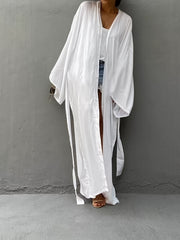 Loose Fit V Neck Cover Up Shirt for Women