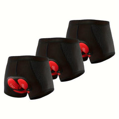 3pcs Men's Compression Cycling Shorts 3D Gel Padded Pants