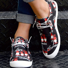 Women's Dwarf Cartoon Canvas Flat Shoes Lightweight Comfortable Walking
