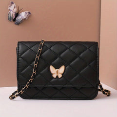 Girls Butterfly Chain Crossbody Bag Argyle Shoulder Coin Purse