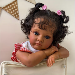 24 Inch Soft Vinyl Reborn Baby Doll Adorable Toddler Girl with Curved Hair