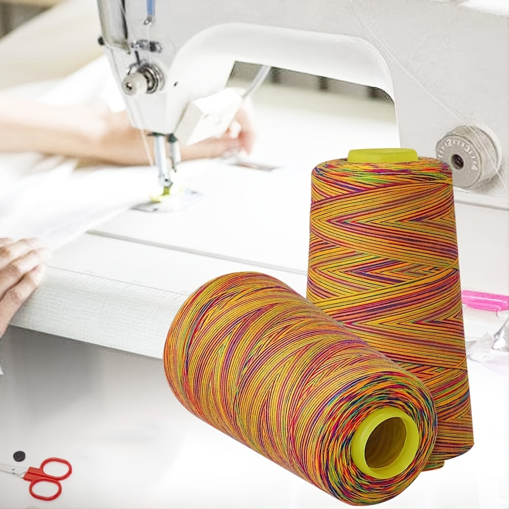 3000 Yards Rainbow Sewing Thread for Machine and Hand Repair Works