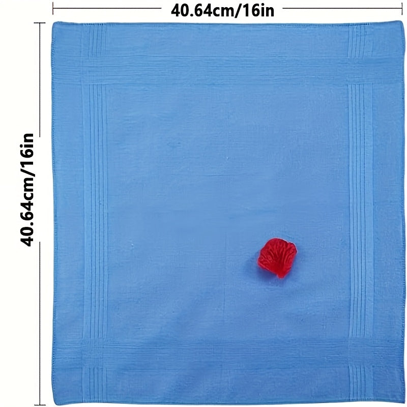 5pcs Men's Pocket Handkerchiefs Assorted Colors Teal Brown Durable Fabric