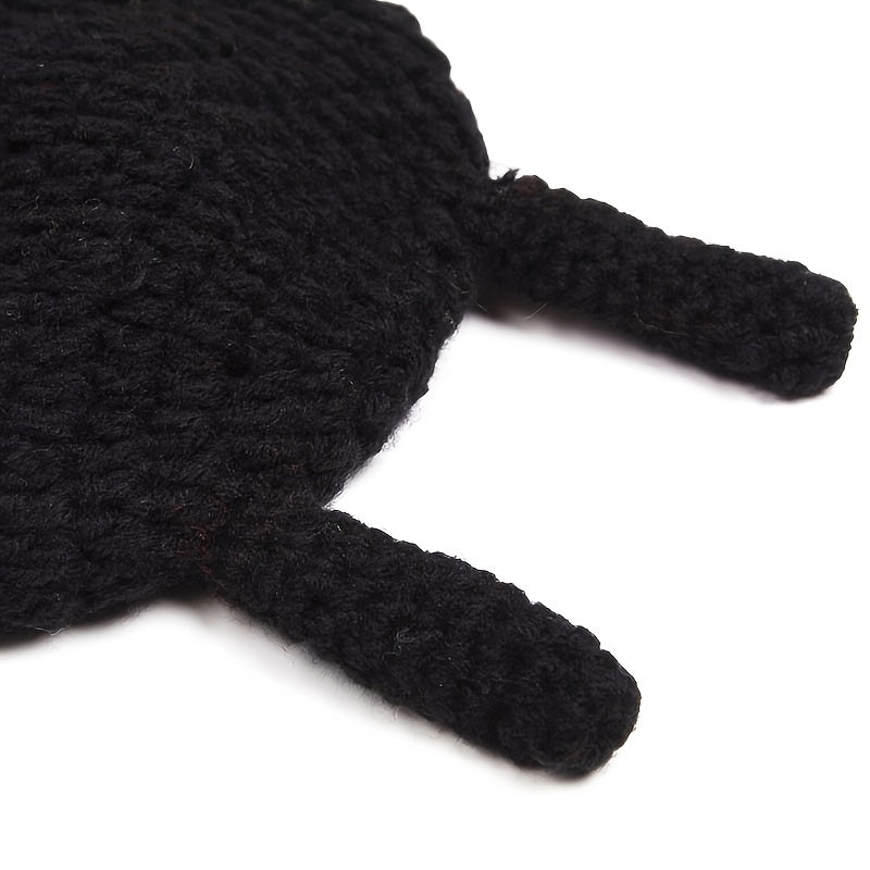 Knitted Ladybug Baby Beanie for Newborns