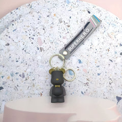 Crystal Bow Tie Bear Keychain Transparent Bear Keychain Bag Pendant