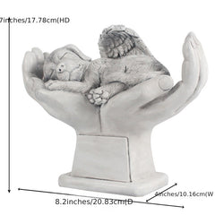 Dog Pet Grave Marker Angel Statue In God's Hands Pet Headstone