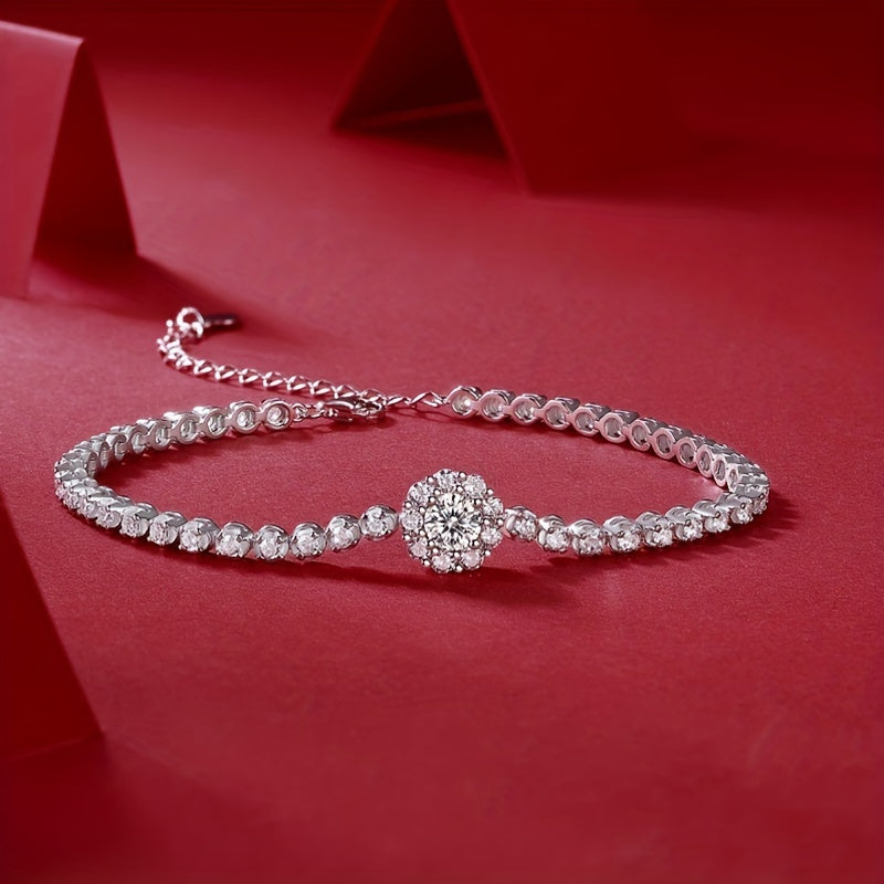 Women's Silvery Tennis Bracelet - Hip Hop Tennis Bracelet