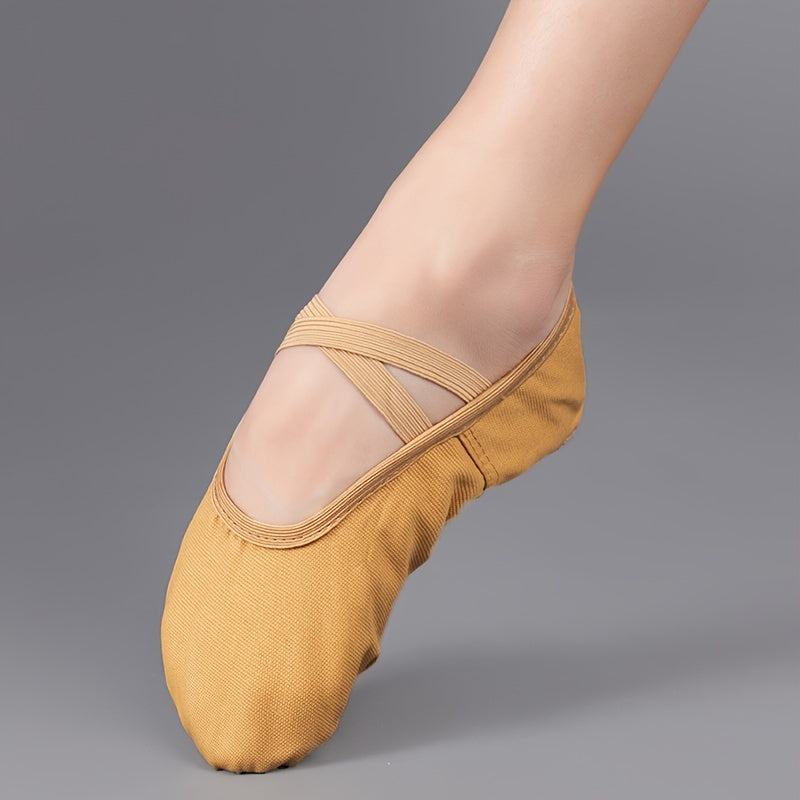 Women's Cross Strap Ballet Dance Shoes Slip on Soft Bottom