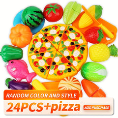 24 Pizzas 24 Fun Cut Foods Fruit And Vegetable Toys Pretend Food Toy Set