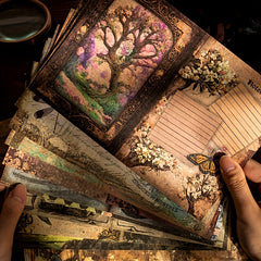 40pcs Dark Style Journal Diary Decoration Writing Paper