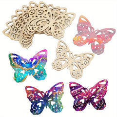 20pcs Wooden Butterfly Cutouts for Crafts Home Decor Wedding Party