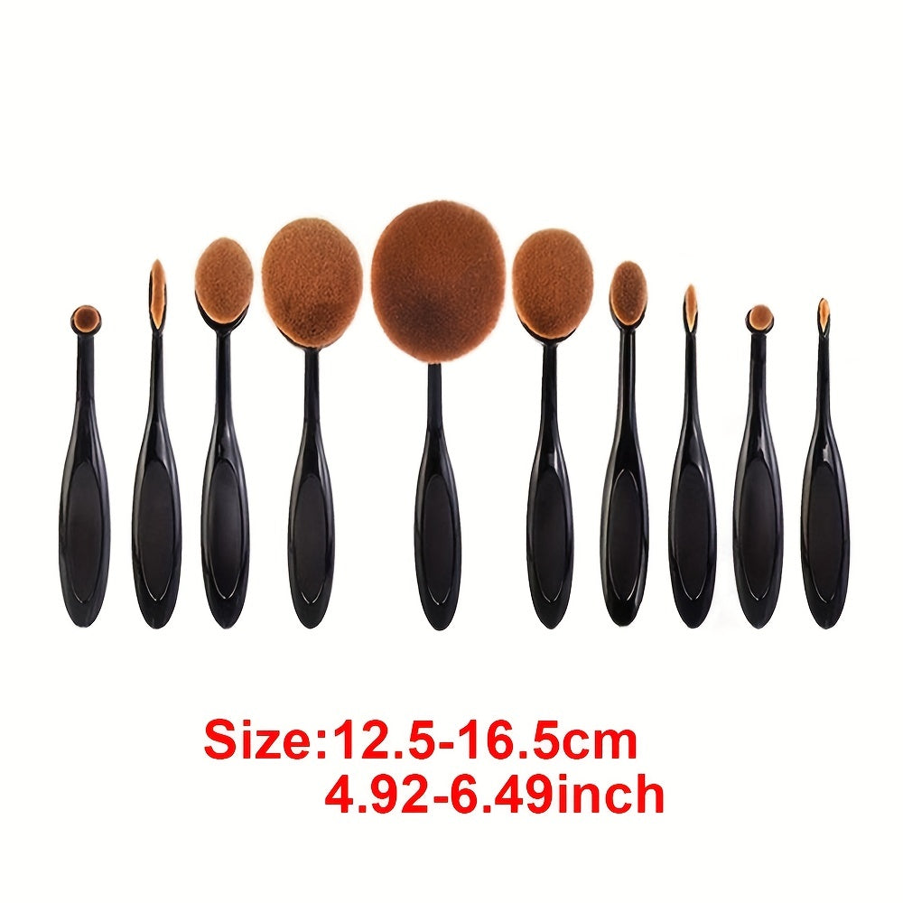 10pc Smooth Blender Brush Set for Drawing and Painting