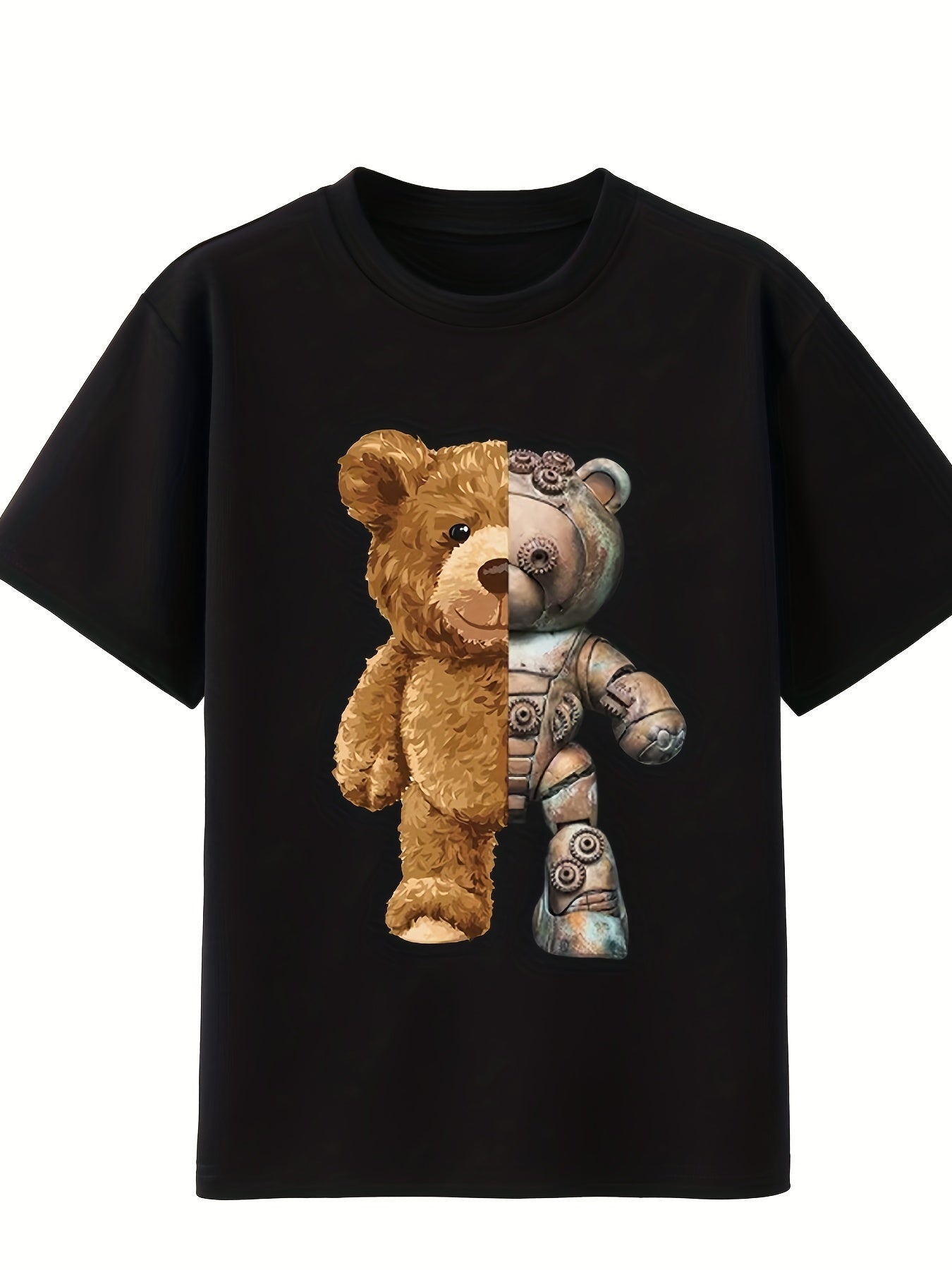 Boy's Robot Bear 2pcs T-shirt & Shorts Set Casual Summer Outfit