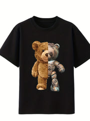 Boy's Robot Bear 2pcs T-shirt & Shorts Set Casual Summer Outfit