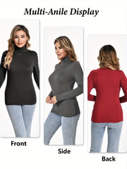 3Pcs High Neck Sporty T Shirt Long Sleeves Solid Sports Tee Women's Activewear