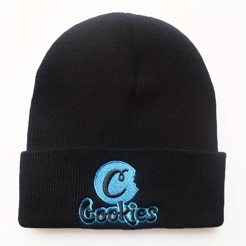Letter Embroidery Knitted Hat Pullover Warm Coldproof Hat