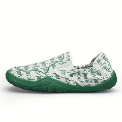 Men's Letter Print Slip On Canvas Shoes for Walking