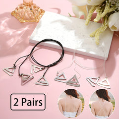 2 Pairs Non Slip Shoulder Straps Invisible Seamless Underwear Straps